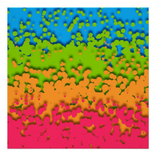 Groovy Retro Bubbly Trippy Funky Panromantic Pride Poster