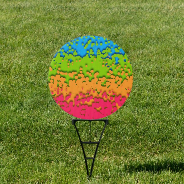 Groovy Retro Bubbly Trippy Funky Panromantic Pride Sign (Insitu)