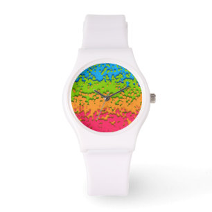 Groovy Retro Bubbly Trippy Funky Panromantic Pride Watch