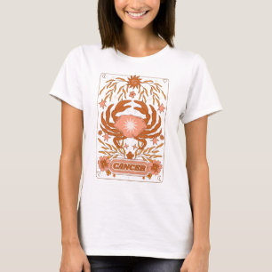 Groovy Retro Cancer Horoscope Astrology Brown T-Shirt