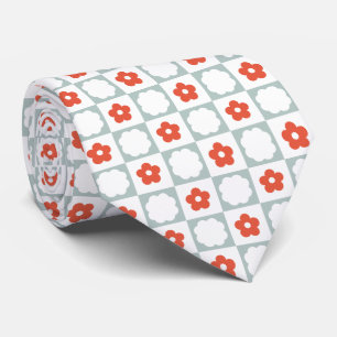 Groovy Retro Checkerboard, Y2K 90s Neck Tie