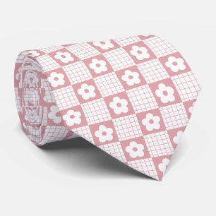 Groovy Retro Checkerboard, Y2K 90s Neck Tie