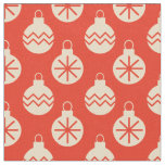 Groovy Retro Christmas Bauble Decorations Red Fabric