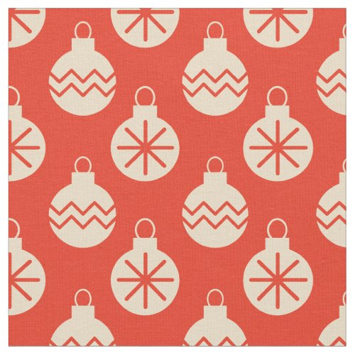 Groovy Retro Christmas Bauble Decorations Red Fabric