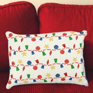 Groovy retro Christmas ornaments and garlands Accent Pillow