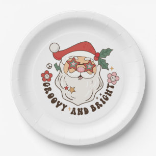 Groovy Retro Christmas  Paper Plates
