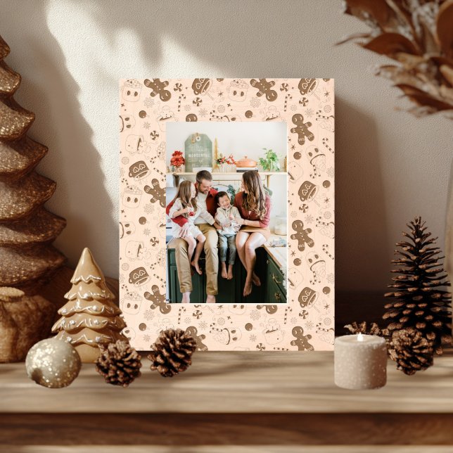 Groovy Retro Christmas Wooden  Engraved Frames (Groovy Gingerbread Laser Etched Frame)