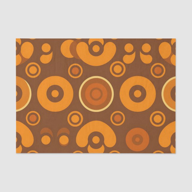 Groovy Retro Circles Abstract Pattern 1970s  Tissue Paper (Front)