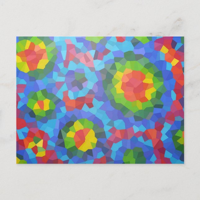 Groovy Retro Crystallized Circles Postcard (Front)