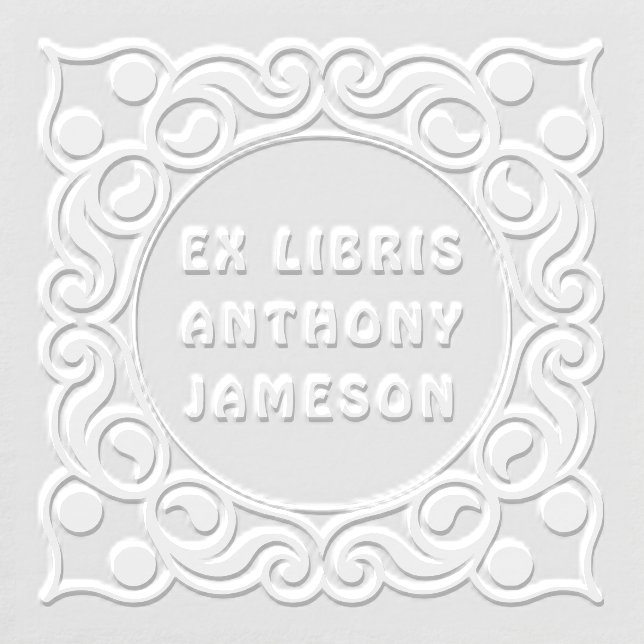 Groovy Retro Custom Ex Libris Library Book Embosser (Design)