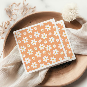 Groovy Retro Daisy apricot Napkins