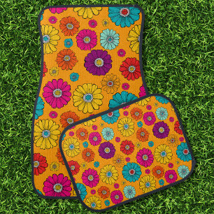 Groovy Retro Daisy Floor Mats