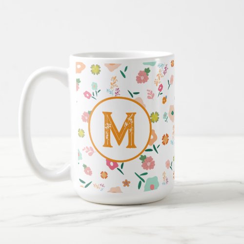 Groovy Retro Daisy Flowers Pattern Boho Floral Coffee Mug