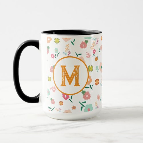 Groovy Retro Daisy Flowers Pattern Boho Floral Mug