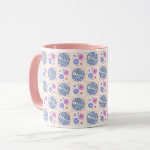 Groovy Retro Daisy Flowers Pattern Boho Floral Mug