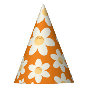 Groovy Retro Daisy Party Hat Boho Floral Birthda