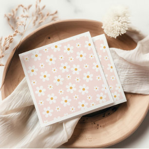 Groovy Retro Daisy Pink Napkins