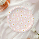 Groovy Retro Daisy Pink Paper Plates<br><div class="desc">pink Groovy daisy Retro birthday plates.</div>