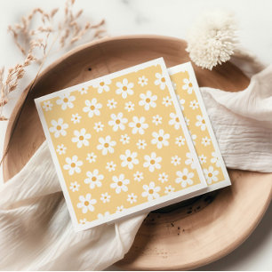 Groovy Retro Daisy yellow Napkins