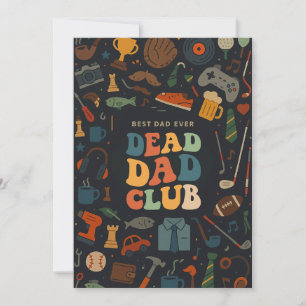 Groovy Retro Dead Dad Club Funny Fathers Day Gifts Invitation