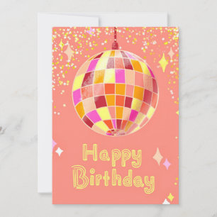 Groovy Retro Disco Ball Birthday Card