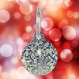 Groovy Retro Disco Ball Pet ID Tag