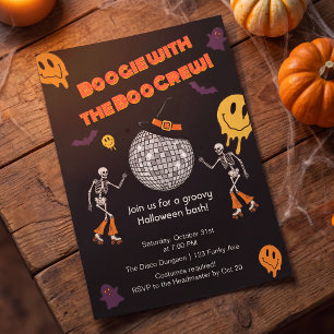 Groovy Retro Disco Halloween Party Invitation