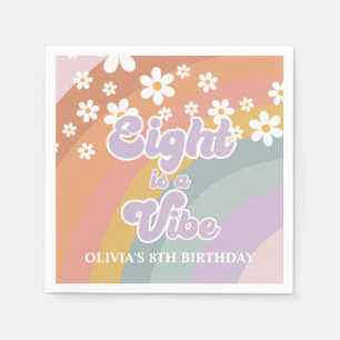 Groovy Retro eight is a Vibe Rainbow Napkins