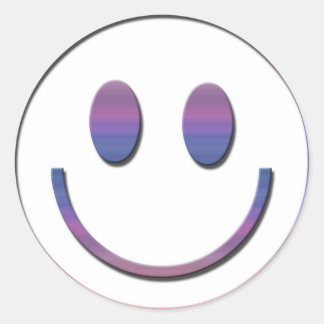 Groovy Retro Face Classic Round Sticker
