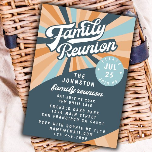 Groovy Retro Family Reunion Gathering Invitation