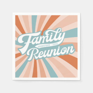 Groovy Retro Family Reunion Get Together Napkins