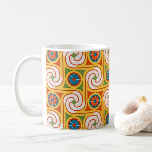 Groovy Retro Fashion 1970s Swirl Pattern Coffee Mug