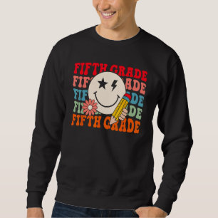 Groovy Retro Fifth Grade Back To School Students T Sweatshirt