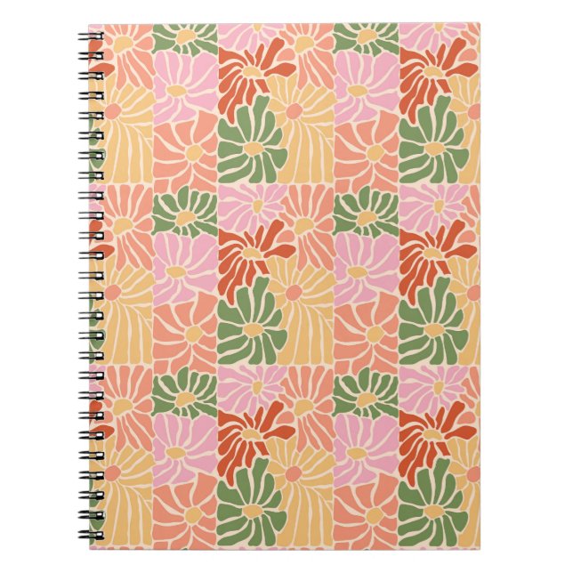 Groovy Retro Floral  Notebook (Front)
