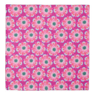 Groovy Retro Floral Pattern Duvet Cover