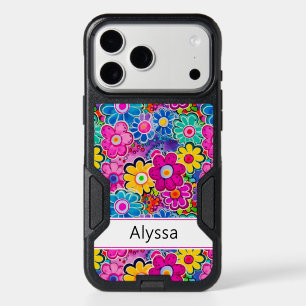 Groovy Retro Floral Personalized iPhone 17 Pro Max Case