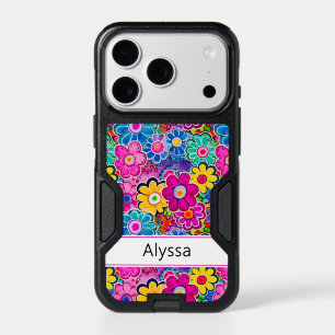 Groovy Retro Floral Personalized iPhone 17 Pro Case