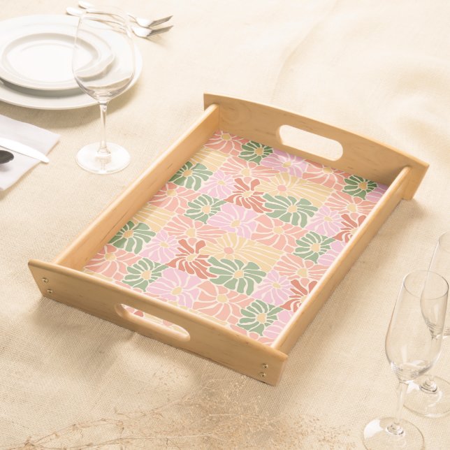 Groovy Retro Floral  Serving Tray (Front)