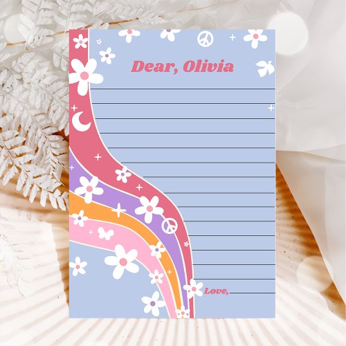 Groovy Retro Floral Time Capsule Note Message Card