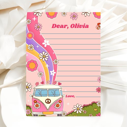 Groovy Retro Floral Time Capsule Note Message Card