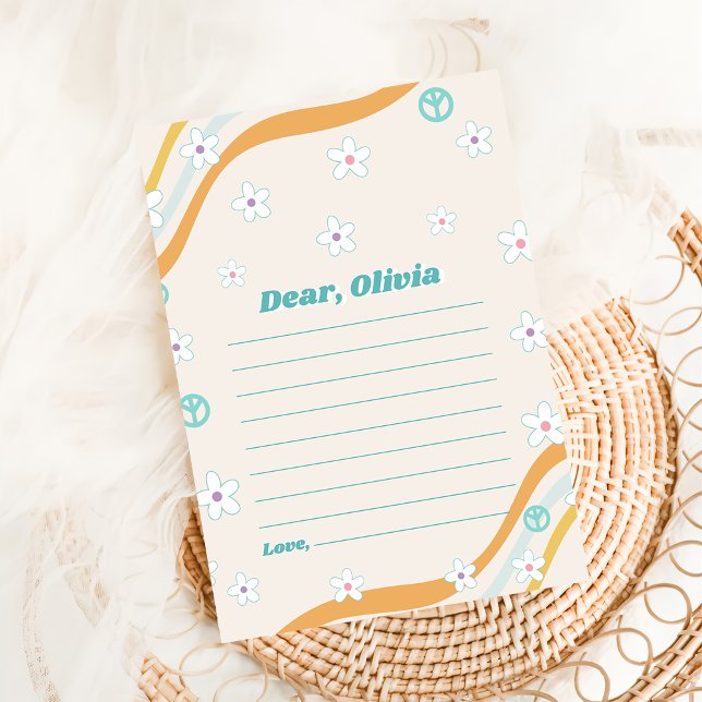 Groovy Retro Floral Time Capsule Note Message Card (Creator Uploaded)