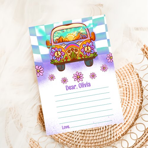 Groovy Retro Floral Time Capsule Note Message Card