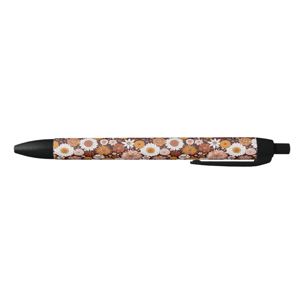 Disover Groovy Retro Flower Garden Pattern Pen