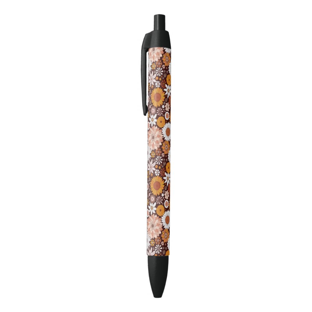 Disover Groovy Retro Flower Garden Pattern Pen