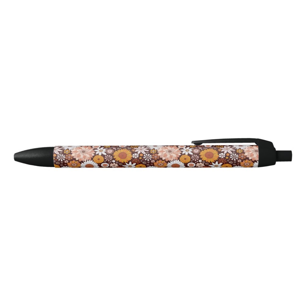 Disover Groovy Retro Flower Garden Pattern Pen