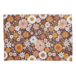 Groovy Retro Flower Garden Pattern Pillow Case