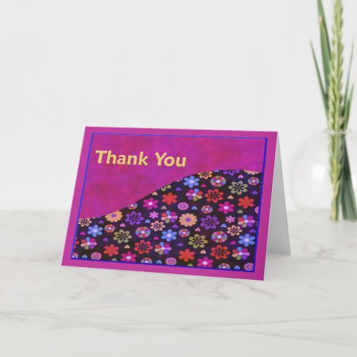Groovy Retro Flower Power 60s 70s Thank You