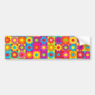 Groovy Retro Flower Power Bumper Sticker