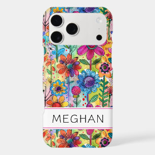 Groovy Retro Flower Power Personalized iPhone 17 Pro Max Case