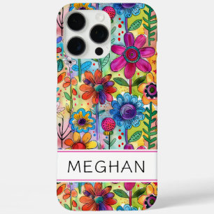 Groovy Retro Flower Power Personalized iPhone 16 Pro Max Case